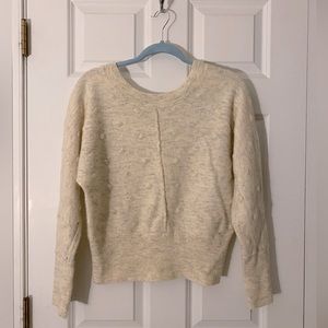 William Rast Oatmeal V-Back Pom Sweater. Size S.